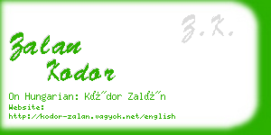 zalan kodor business card